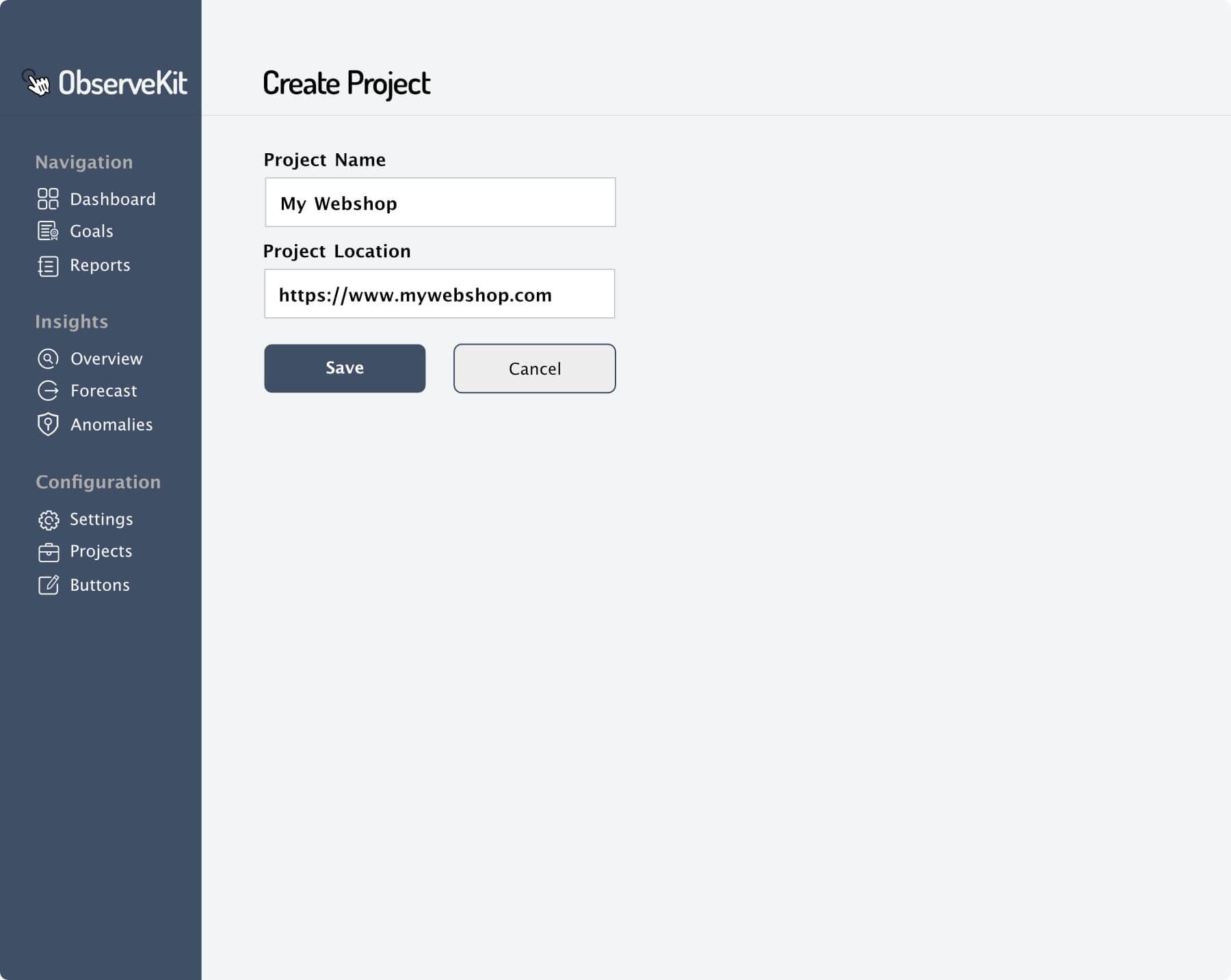 ObserveKit Create Project